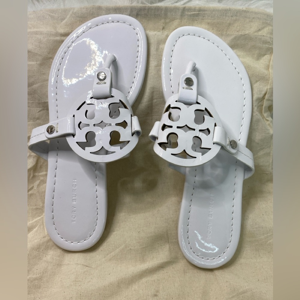 NWOB Tory Burch Miller Sandals White - Size 5